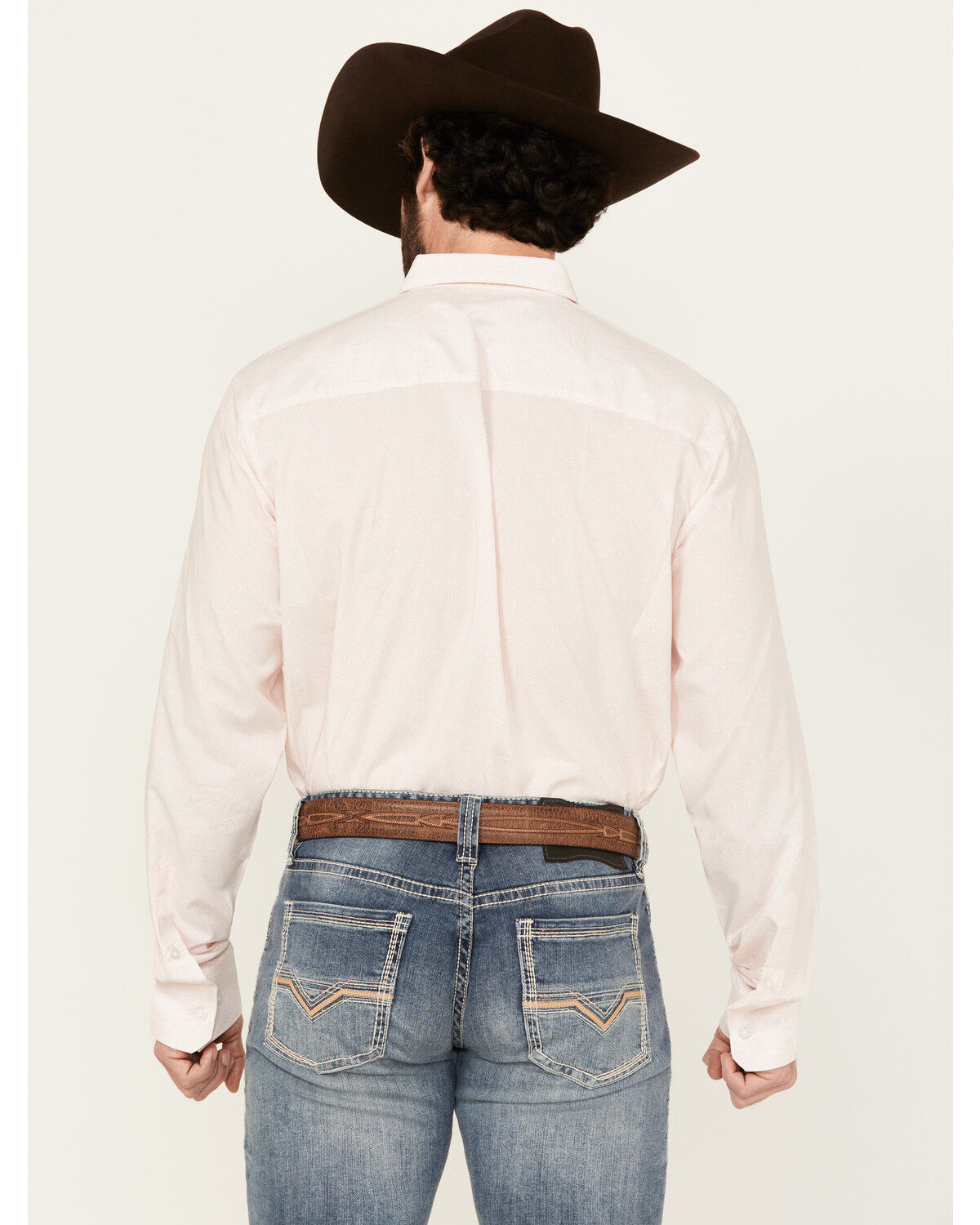 Image #4 - Wrangler X Cody Johnson Men's Paisley Print Long Sleeve Button-Down Western Shirt, Pink, hi-res