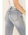 Rock & Roll Denim Women's Frayed Hem Bell Bottom Jeans, Light Blue, hi-res