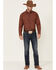 Ariat Men's Pepi Small Plaid Long Sleeve Snap Western Shirt , Orange, hi-res