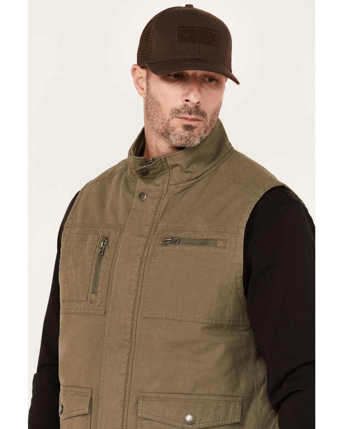 Image #2 - Lucky Brand Workwear Men's Slub Canvas Insulated Vest, Green, hi-res