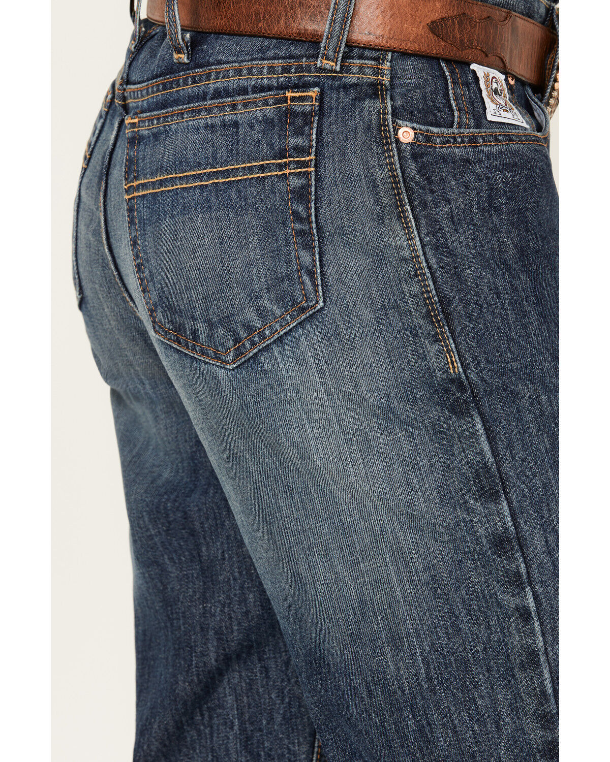 Image #4 - Cinch Men's White Label Relaxed Fit Denim Jeans Dark Stonewash Denim Jeans, No Color, hi-res