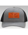 RopeSmart Men's Leather Solo Steerhead Patch Mesh-Back Ball Cap , Grey, hi-res
