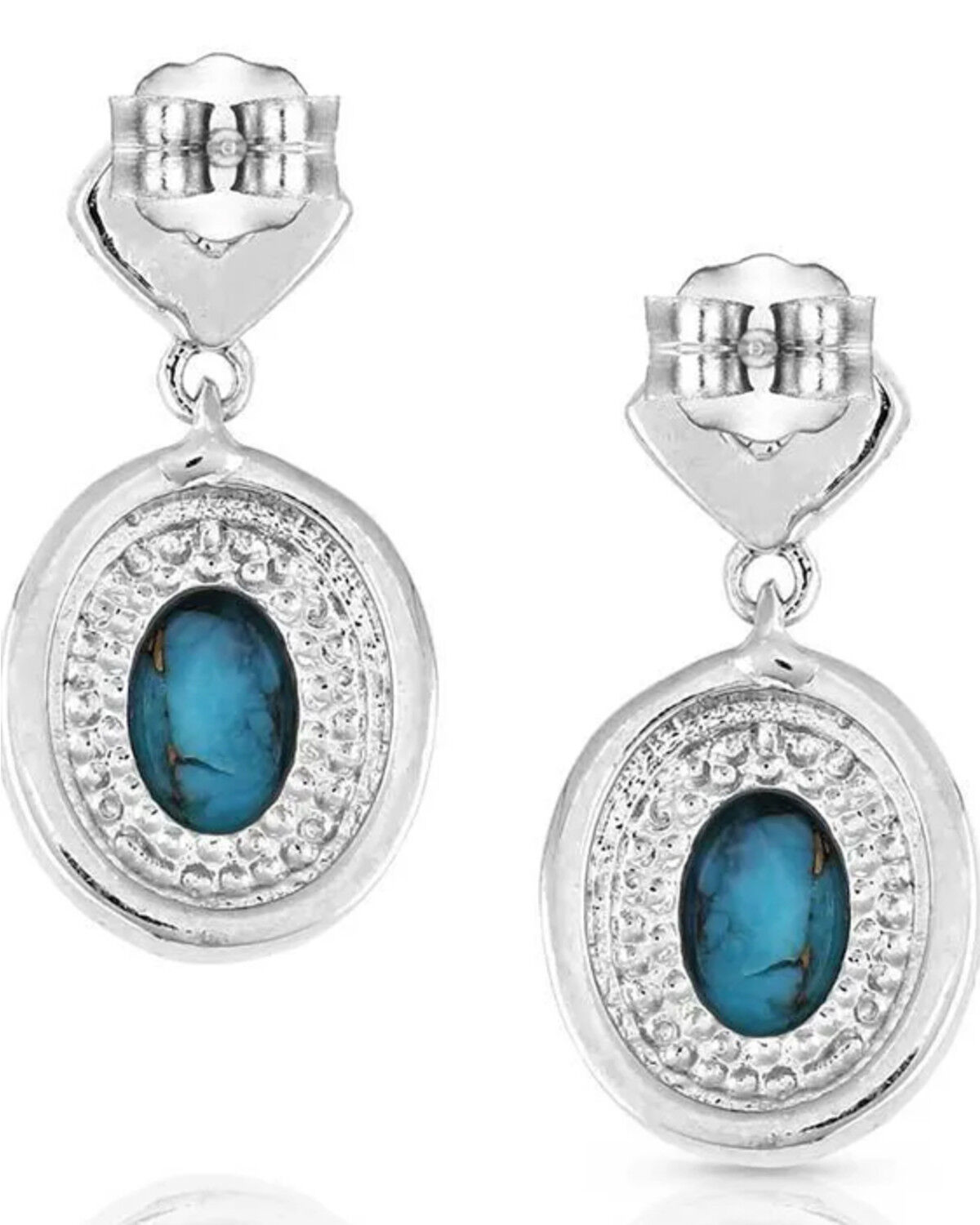 Image #2 - Montana Silversmiths Women's Open Night Sky Turquoise Earrings, Silver, hi-res