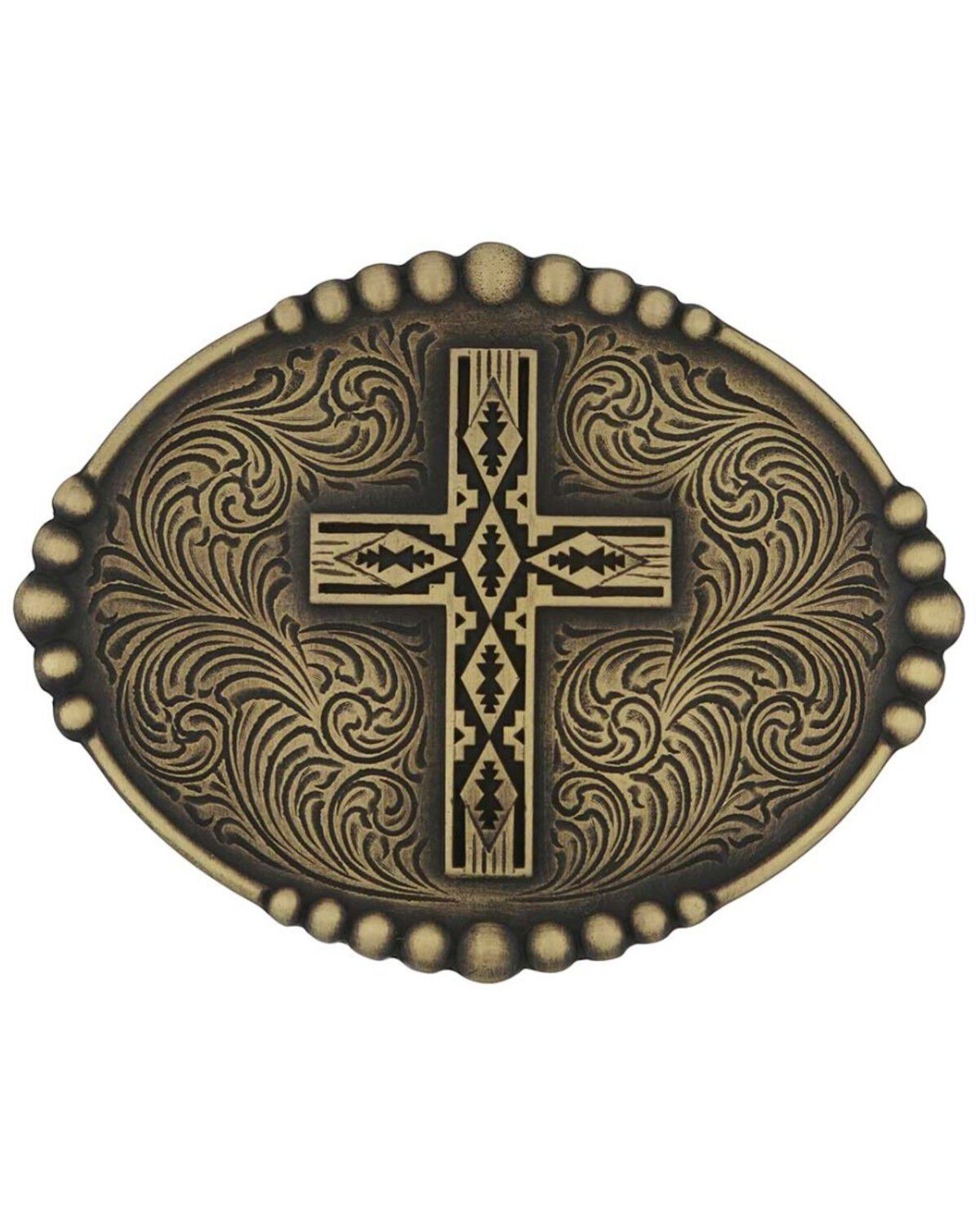 Montana Silversmiths Men's Faith of the Southwest Belt Buckle, Silver