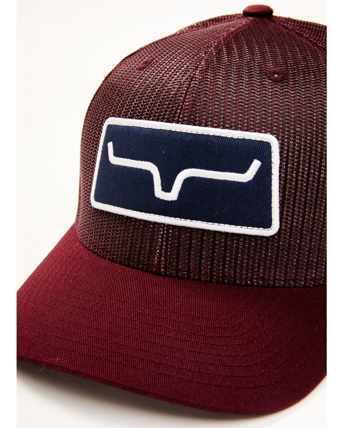 Image #3 - Kimes Ranch Men's Logo Patch Mesh Trucker Cap, Burgundy, hi-res