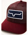 Image #3 - Kimes Ranch Men's Logo Patch Mesh Trucker Cap , Burgundy, hi-res