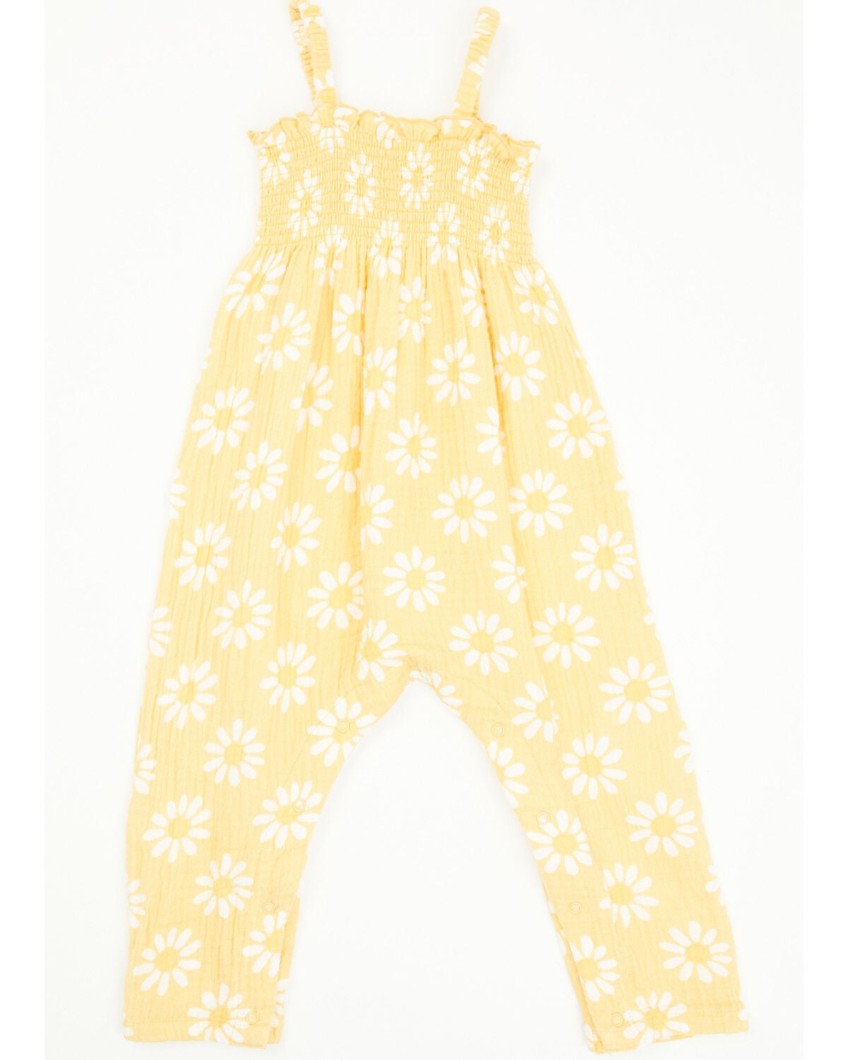 Angel Dear Infant Girls' Daisy Sleeveless Snap Onesie, Yellow, hi-res