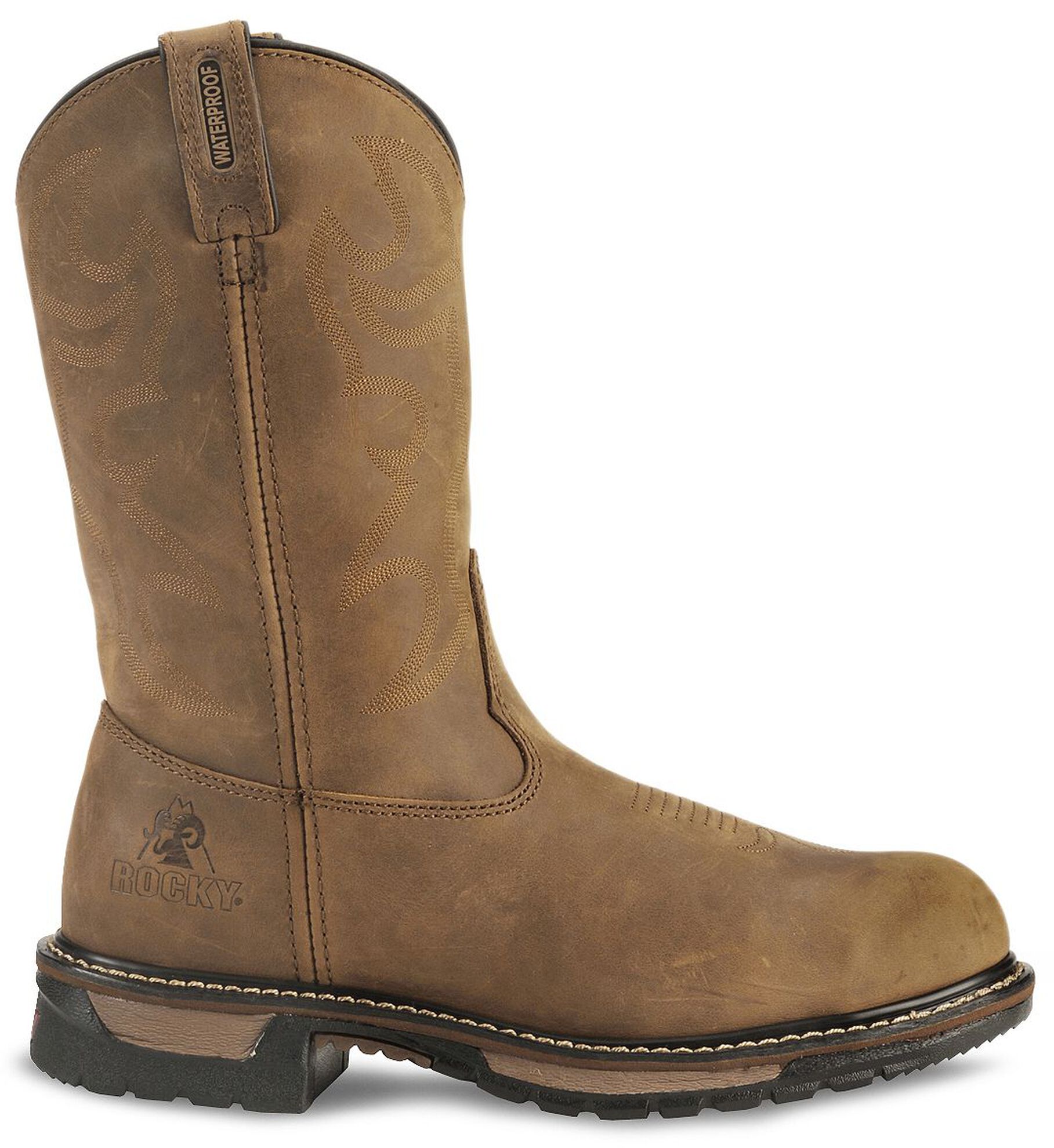 Image #2 - Rocky Men's Branson 11" Waterproof Work Boots - Steel Toe, Crazyhorse, hi-res