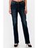 Image #2 - Grace in LA Women's Dark Wash High Rise Howdy Pocket 32" Straight Stretch Denim Jeans, Dark Wash, hi-res