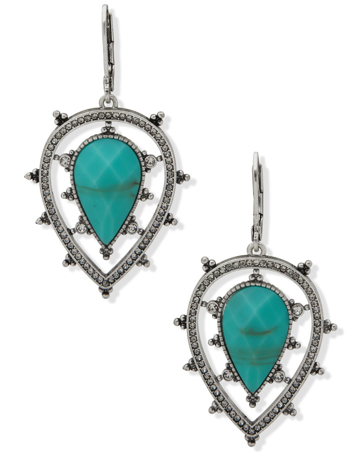 Image #1 - Lainey Wilson Women's Stone Drop Earrings, Silver, hi-res
