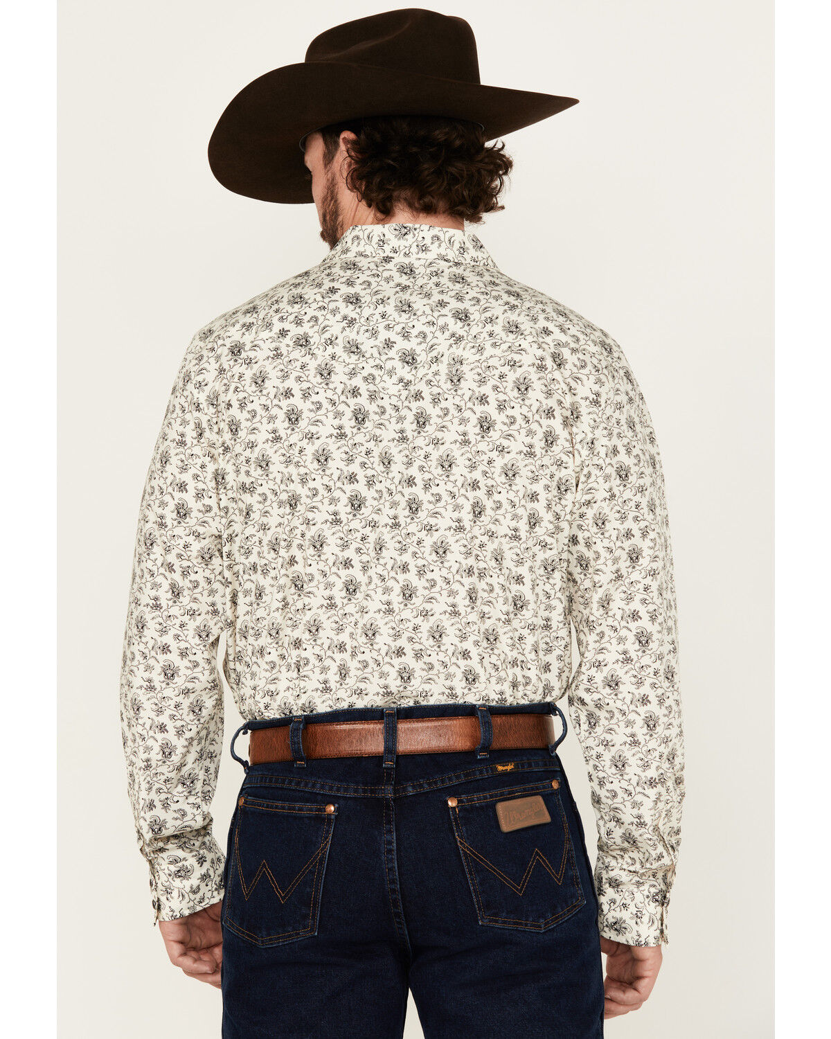 Image #4 - Gibson Trading Co Men's Flower Power Floral Print Long Sleeve Snap Western Shirt, Cream, hi-res
