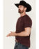 Image #2 - RANK 45® Men's Bedford American Flag Short Sleeve T-Shirt, Wine, hi-res