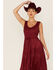 Image #3 - Scully Women's Lace-Up Jacquard Midi Dress, Burgundy, hi-res