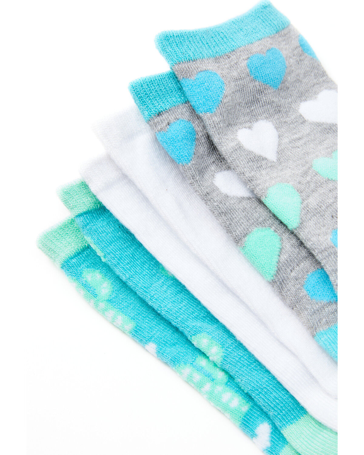 Image #4 - Leg Apparel Kids' 3-Pack Cactus & Hearts Crew Sock Set, Light Blue, hi-res