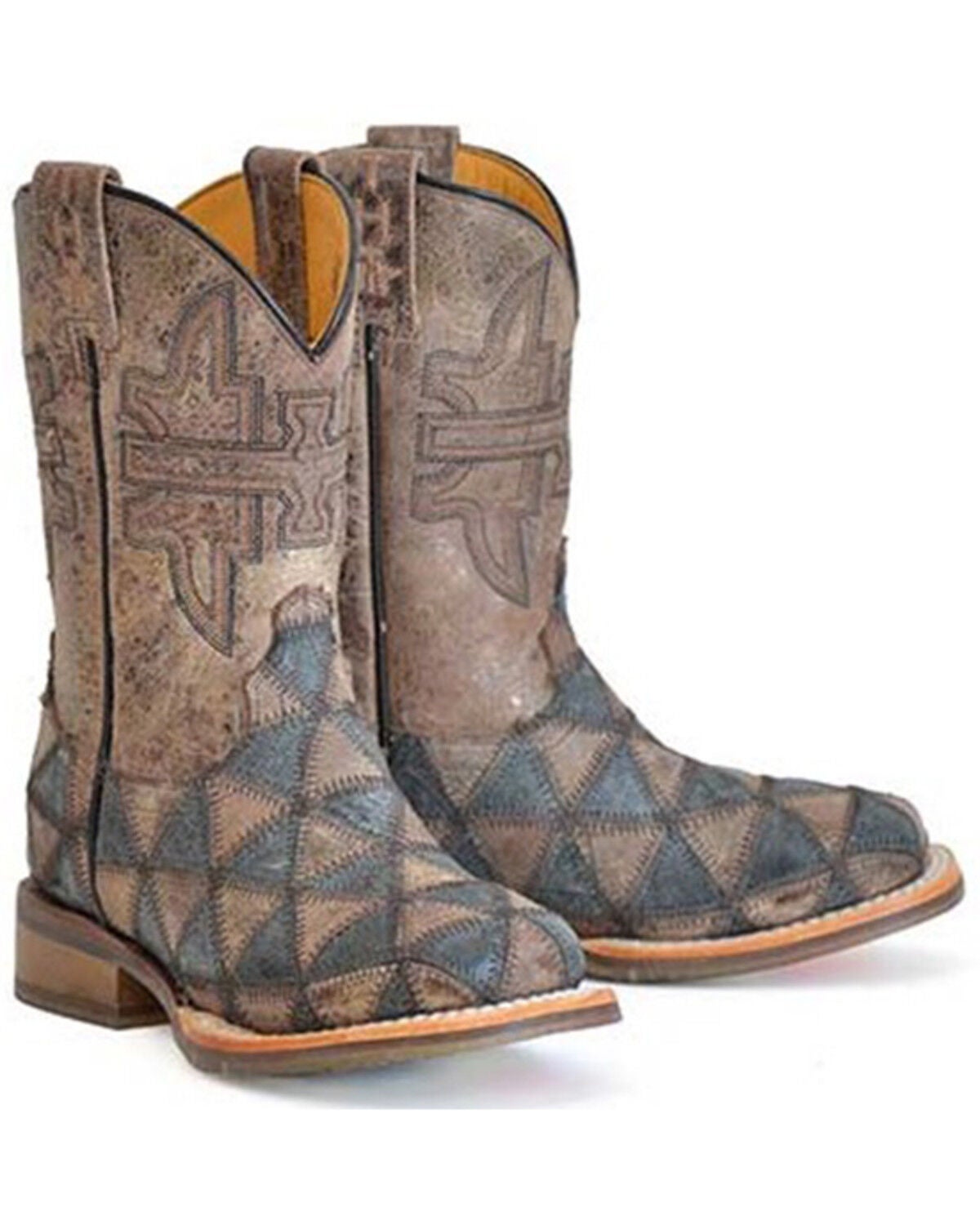 Image #1 - Tin Haul Boys' Triangulum Western Boots - Broad Square Toe, Black, hi-res