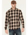 Image #1 - Brothers and Sons Men's Redwood Plaid Print Long Sleeve Button-Down Flannel Shirt, Brown, hi-res