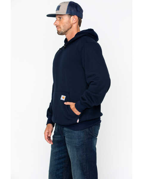 Image #4 - Carhartt Men's FR Hooded Pullover Solid Work Sweatshirt - Big & Tall , Navy, hi-res