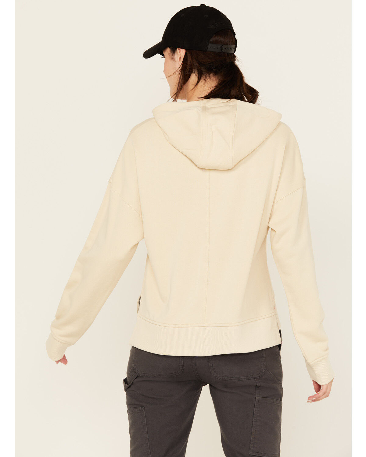 Image #4 - Carhartt Women's Tencel Fiber Series Loose Fit Graphic Hoodie, Oatmeal, hi-res