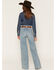 Image #3 - Ariat Women's R.E.A.L. Luana Light Wash Ultra High Rise Wide Stretch Denim Jeans, Light Wash, hi-res