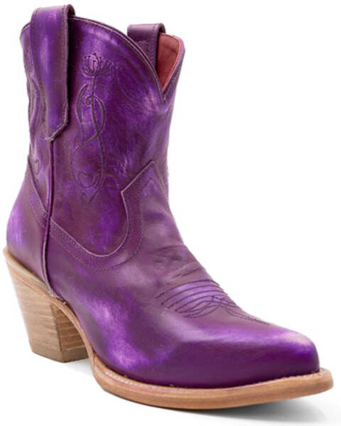 Ferrini Women's Pixie Western Booties - Pointed Toe , Purple, hi-res