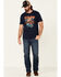 Moonshine Spirit Men's Whiskey & Help Neon Graphic Short Sleeve T-Shirt , Navy, hi-res