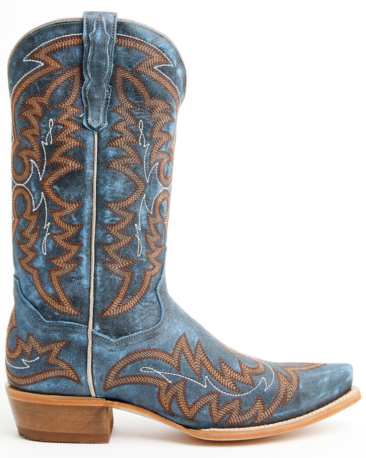 Image #2 - Dan Post Men's Triton Western Boots - Snip Toe, Blue, hi-res