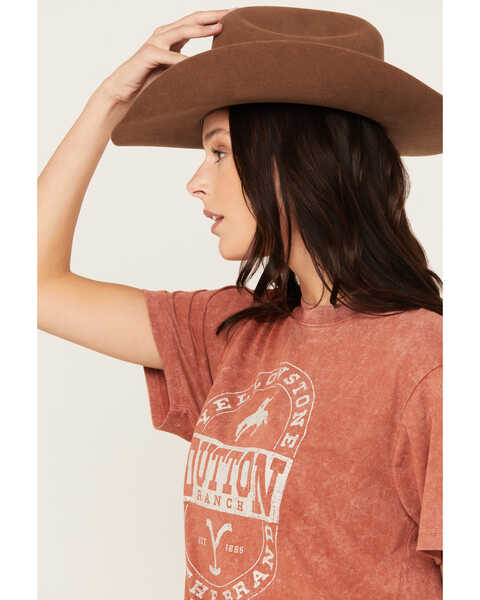 Image #2 - Changes Women's Mineral Wash For The Brand Yellowstone Short Sleeve Graphic Tee, Rust Copper, hi-res