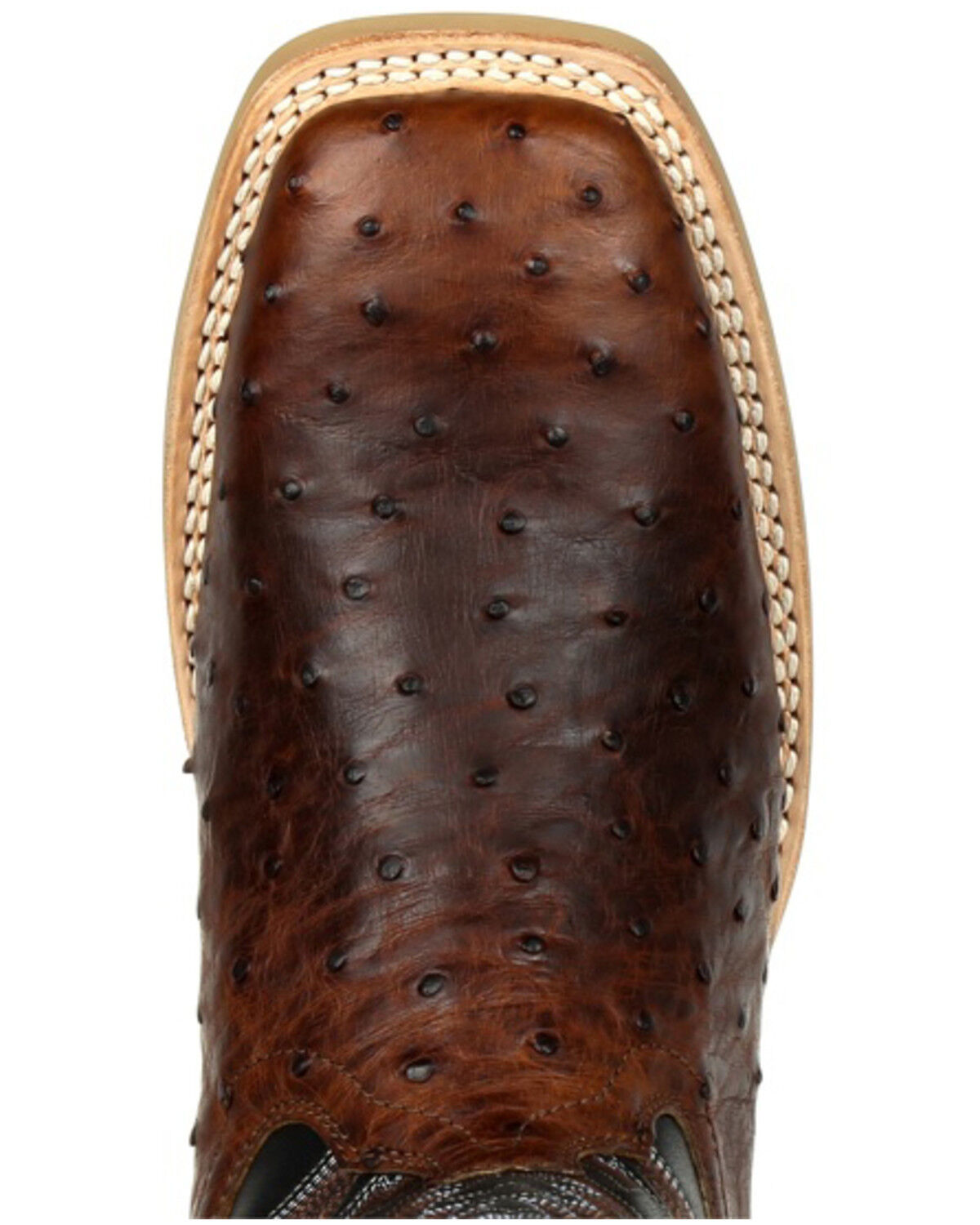 Image #6 - Durango Men's Rebel Pro Ostrich Western Boots - Square Toe, Black, hi-res