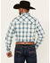 Image #4 - Wrangler Retro Men's Plaid Print Long Sleeve Snap Western Shirt - Tall, Turquoise, hi-res