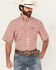 Image #1 - Wrangler Men's Plaid Print Short Sleeve Snap Performance Western Shirt, Red, hi-res