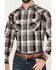 Image #4 - Ely Walker Men's Plaid Print Long Sleeve Snap Western Shirt, Brown, hi-res