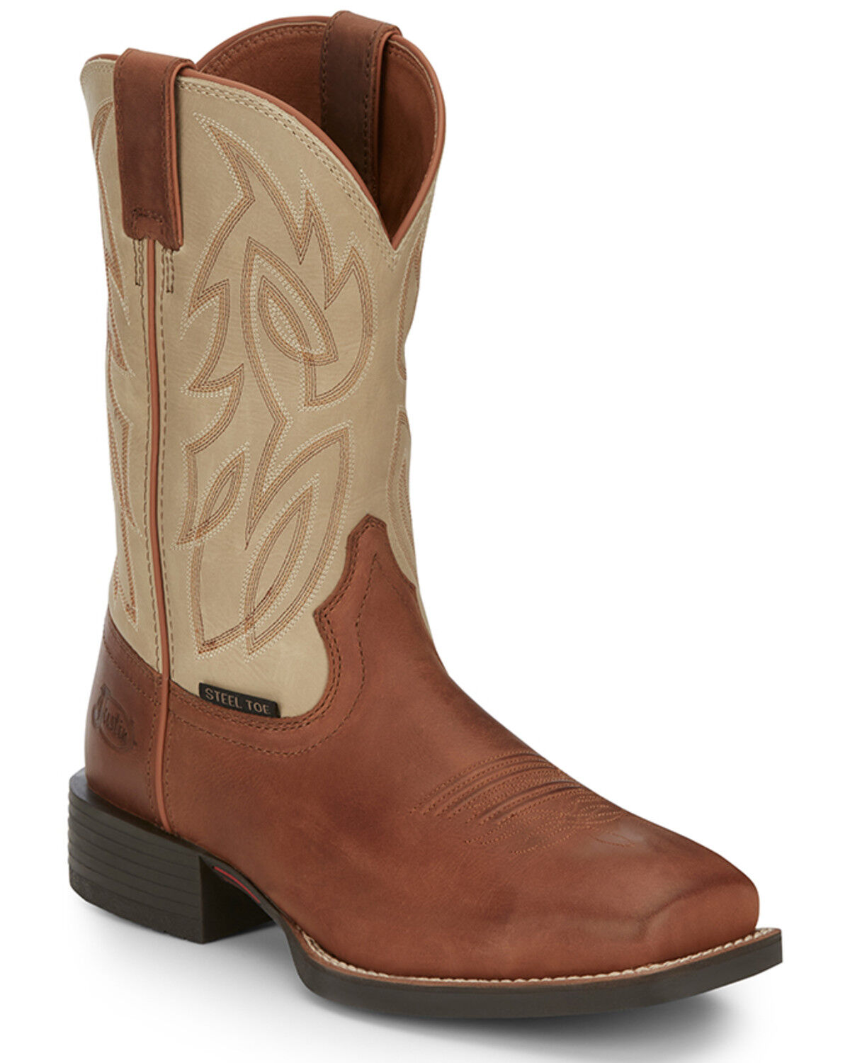 Image #1 - Justin Men's Canter Work Boots - Steel Toe, Brown, hi-res