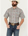 Image #1 - Cinch Men's Plaid Print Short Sleeve Button-Down Western Shirt, Grey, hi-res