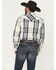 Image #4 - Kimes Ranch Men's Double R Plaid Print Long Sleeve Snap Western Shirt, Navy, hi-res