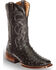 El Dorado Men's Handmade Full Quill Ostrich Stockman Boots - Square Toe, Black, hi-res