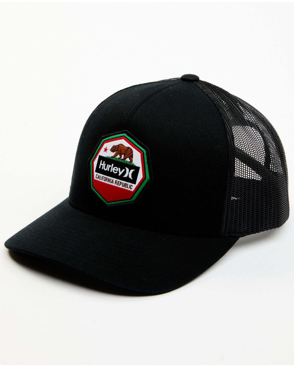 Image #1 - Hurley Men's California Flag Ball Cap, Black, hi-res