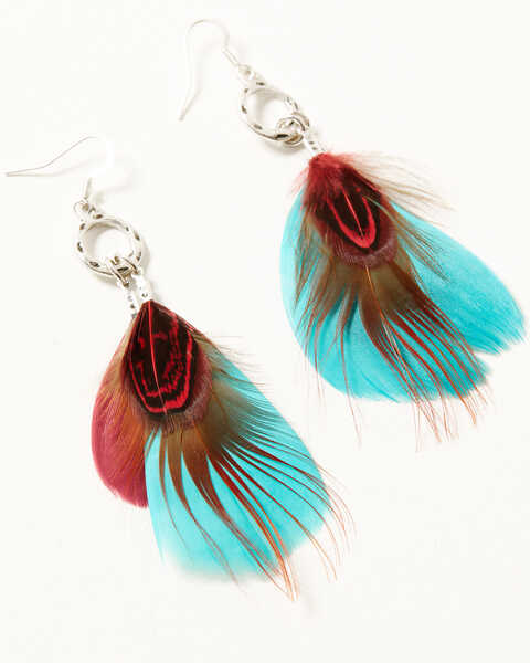 Shyanne Women's Dakota Feather Earrings, Silver, hi-res