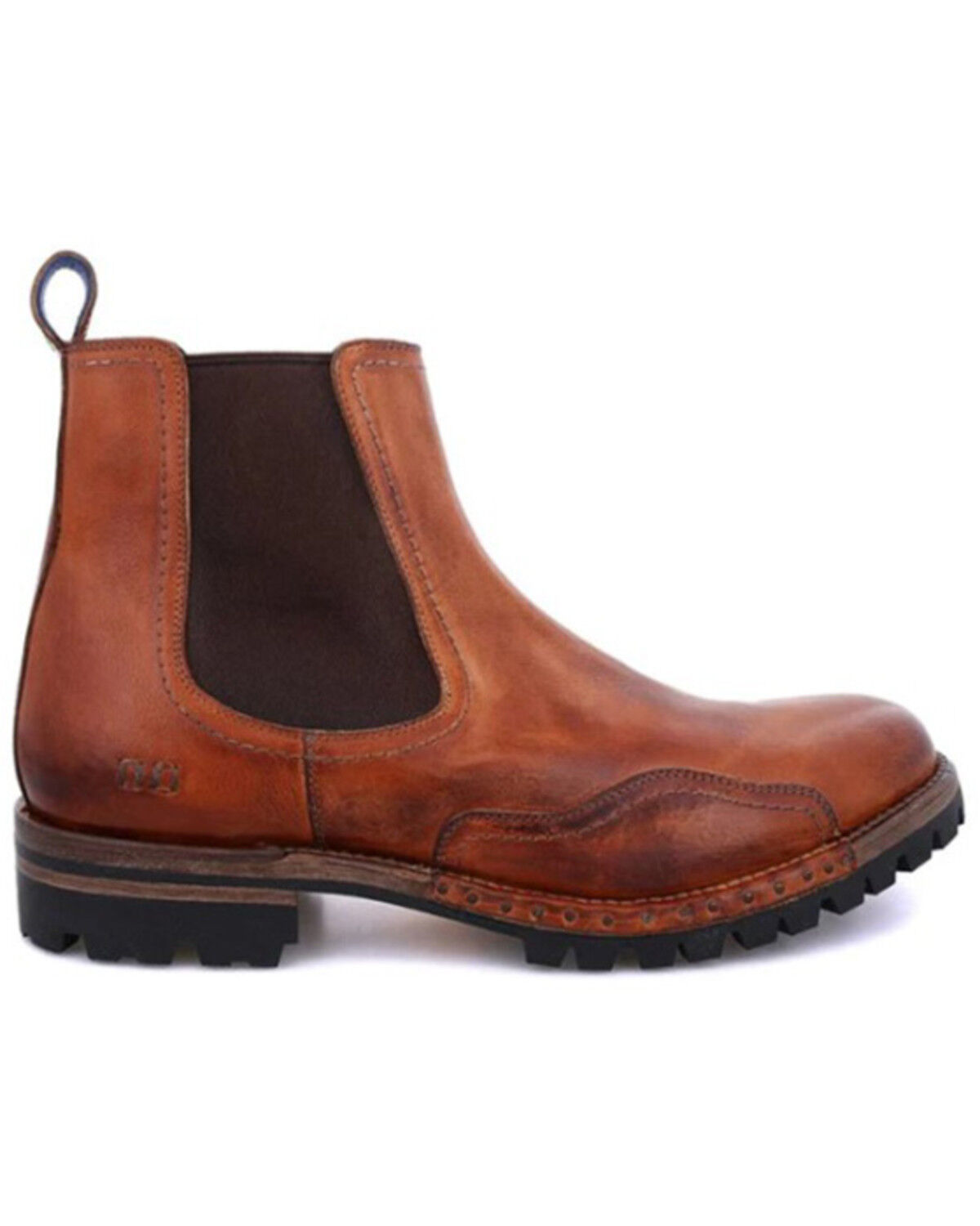 Image #2 - Bed Stu Men's Brady Trek Chelsea Ankle Boots - Round Toe, Cognac, hi-res
