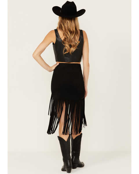 Image #3 - Idyllwind Women's Shiloh Asymmetrical Faux Suede Skirt , Black, hi-res