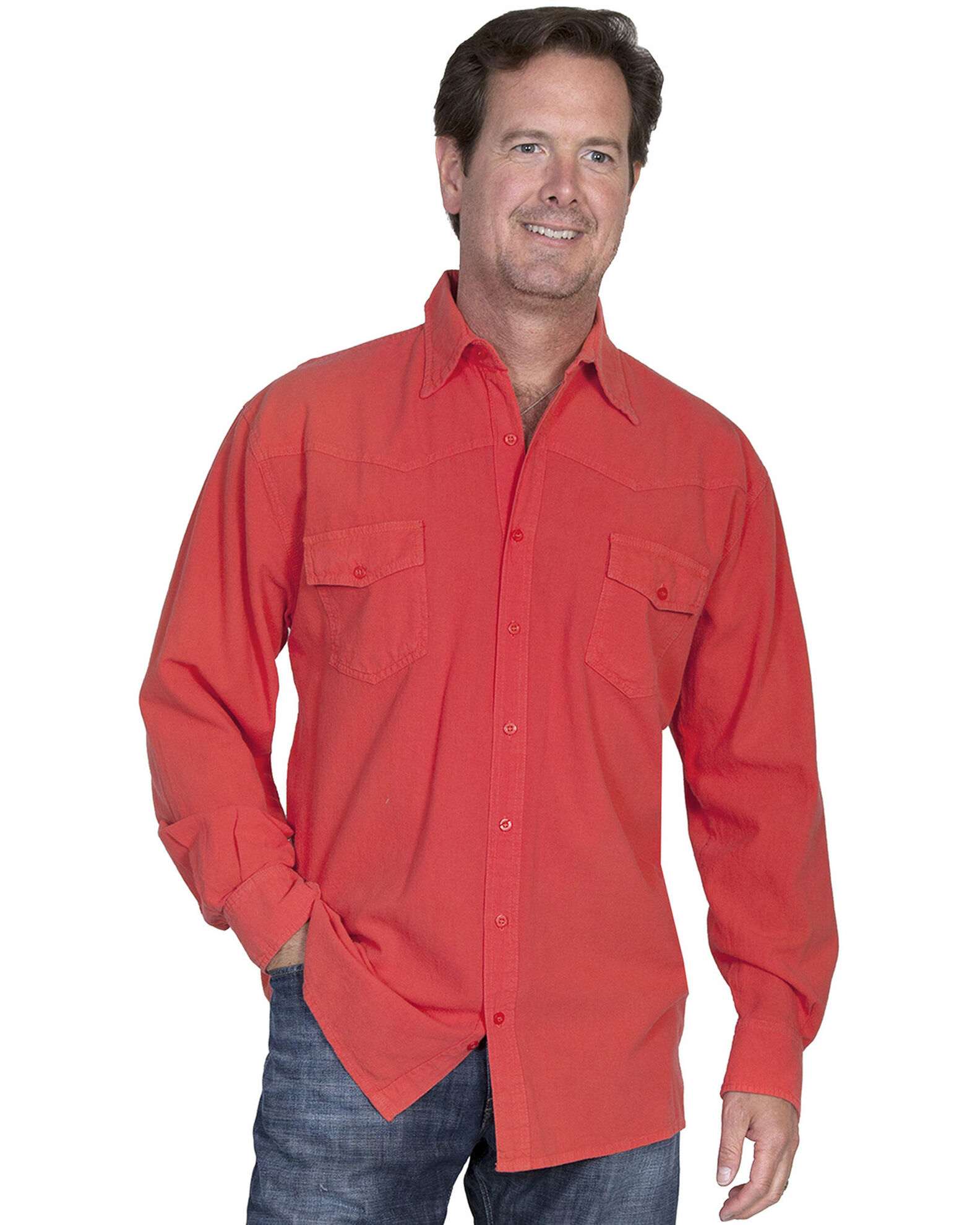 Image #1 - Scully Cantina Western Yoke Shirt, Cayenne, hi-res