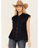Image #1 - Flying Tomato Women's Dark Wash Denim Vest, Blue, hi-res