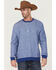 Image #1 - RANK 45® Men's Drover 1/4 Snap Front French Terry Long Sleeve Shirt, Blue, hi-res