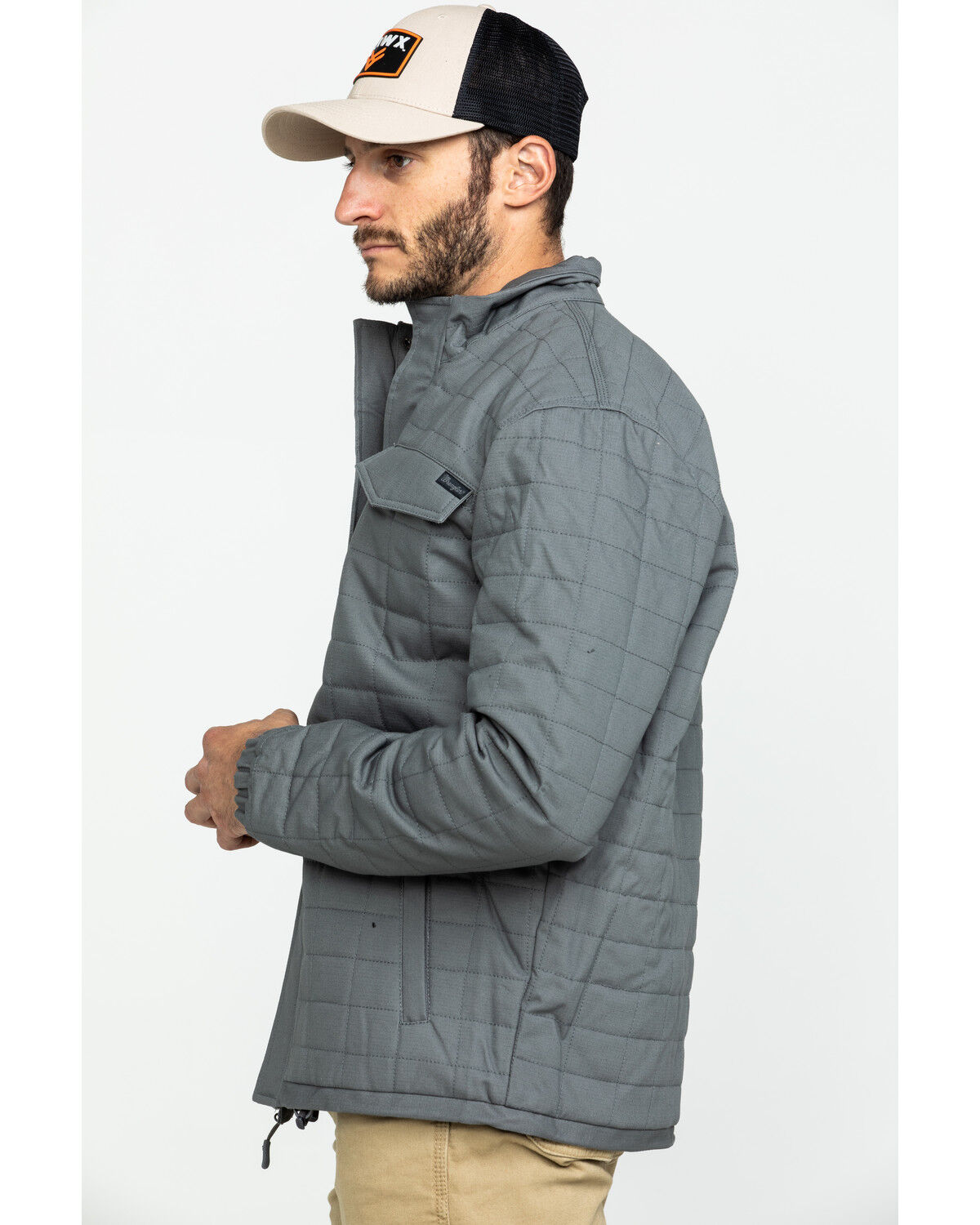 Image #3 - Wrangler Men's Chore Quilted Jacket, Slate, hi-res