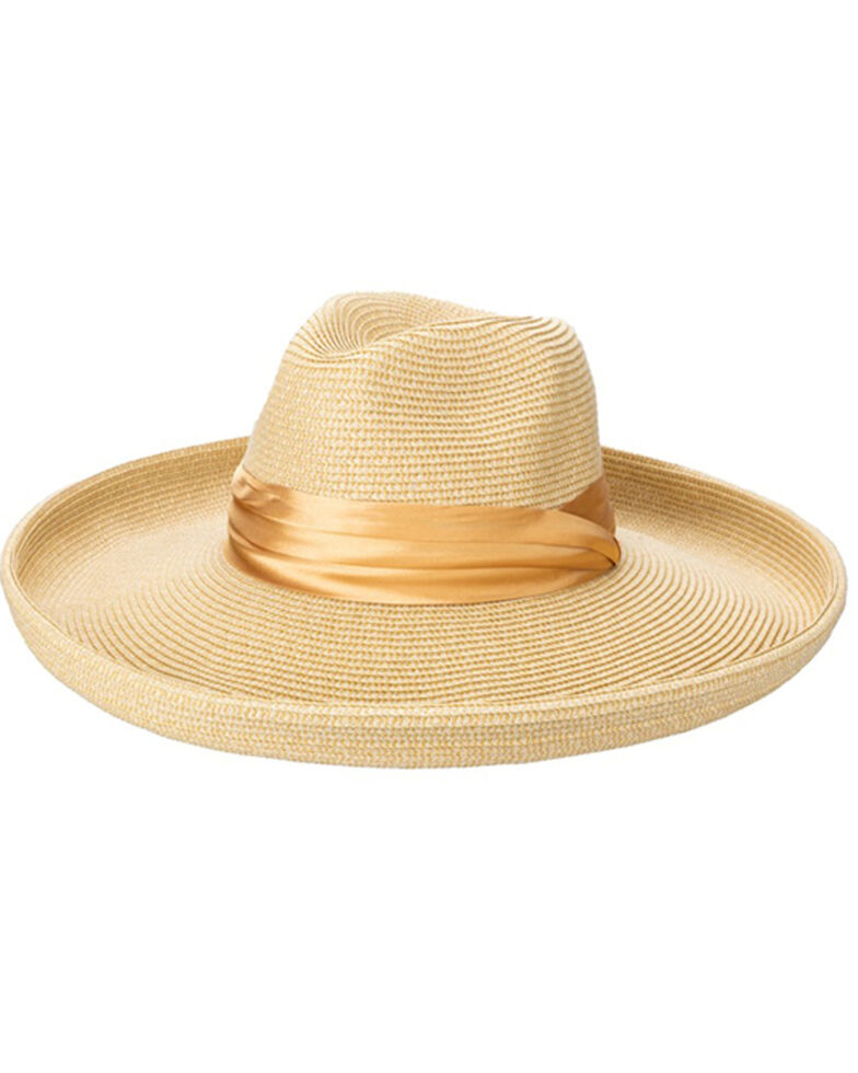 San Diego Hat Co. Women's Natural Ultrabraid Turn Up Brim Straw Fashion Hat , Natural, hi-res