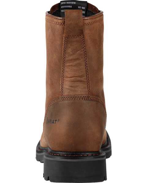 Image #4 - Ariat Men's Cascade 8" Lace-Up Work Boots - Steel Toe, Brown, hi-res