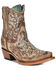Image #1 - Corral Women's Overlay Western Booties - Snip Toe, Tan, hi-res