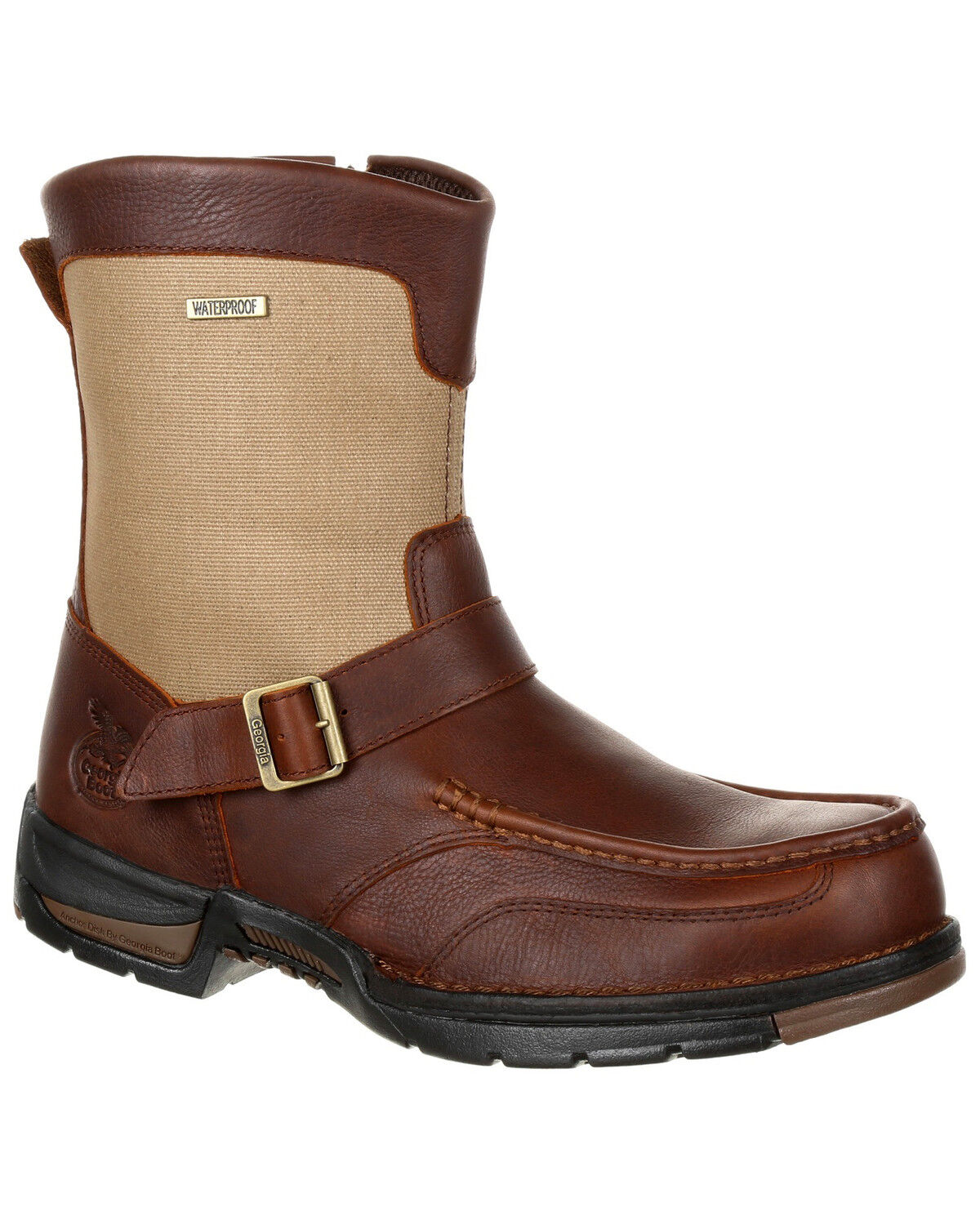 Image #1 - Georgia Boot Men's Athens Waterproof Side-Zip Work Boots - Moc Toe, Brown, hi-res