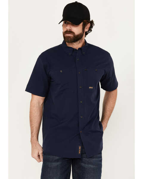 Ariat Men's Rebar Made Tough 360 AirFlow Short Sleeve Work Shirt , Navy, hi-res