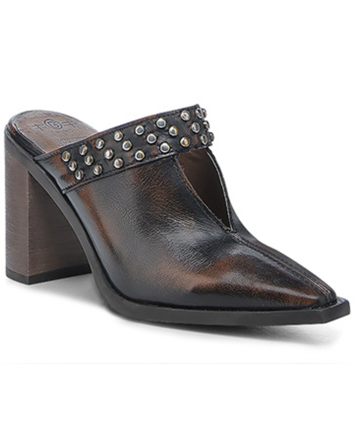 Image #1 - Circle G Women's Studded Mules, Brown, hi-res