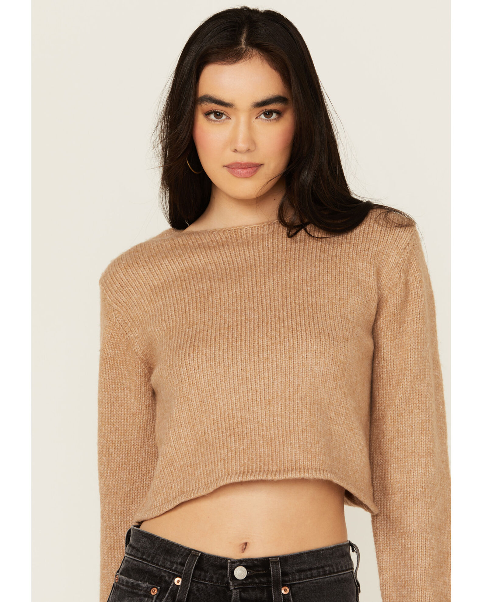 Cleo Wolf Women s Reversible Cut Out Cropped Sweater Country Outfitter